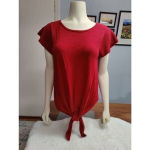 Madewell Short Sleeve Sweater with Tie at Waist